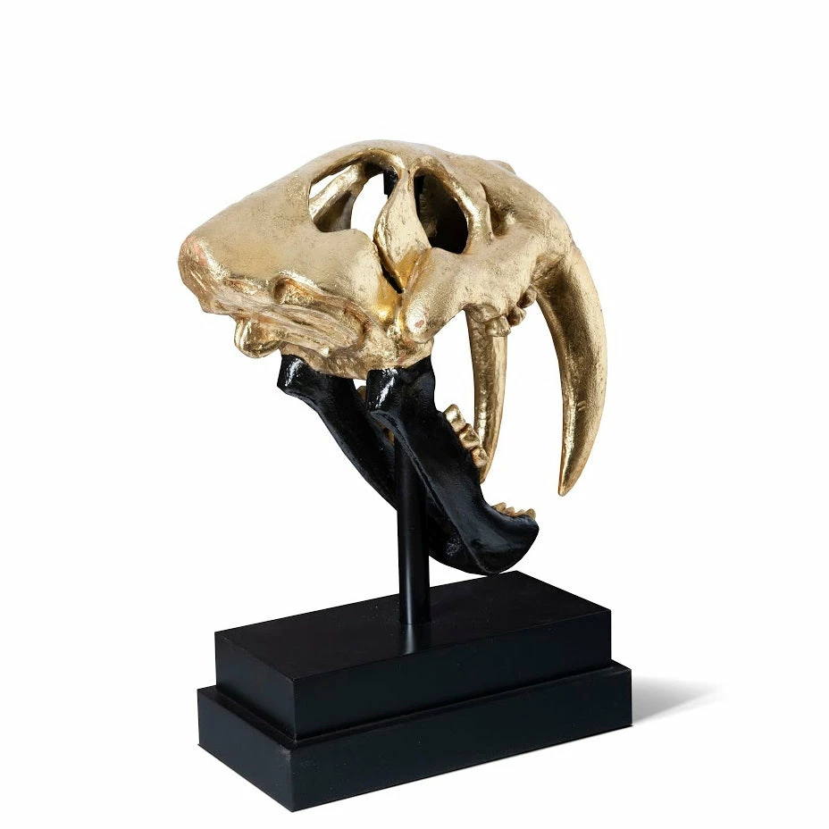 Best deal π PHILLIPS COLLECTION Pillows + Decor SABER TOOTH SKULL SCULPTURE: BLACK, GOLD π 3 PHILLIPS COLLECTION Pillows + Decor SABER TOOTH SKULL SCULPTURE: BLACK, GOLD