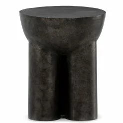 FOUR HANDS SANTE END TABLE: RAW BLACK