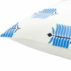 SURYA SAVOIE BLANC BLUE EMBROIDERED ACCENT PILLOW Pillows + Decor