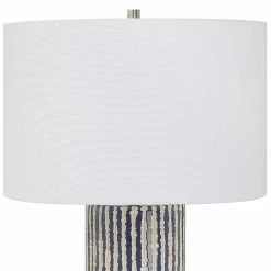 UTTERMOST SAYLOR COBALT STRIPED CERAMIC LAMP Lighting