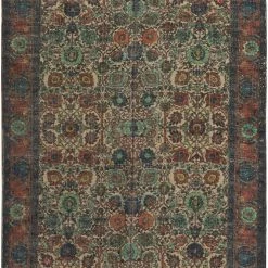 SURYA ANJA PRINTED JUTE RUG: NAVY, RED