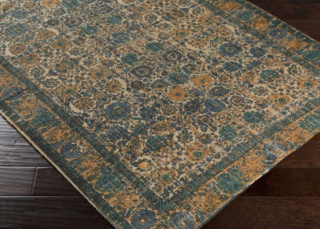 Top 10 π SURYA ANJA PRINTED JUTE RUG: NAVY, SAFFRON π 3 SURYA ANJA PRINTED JUTE RUG: NAVY, SAFFRON