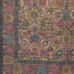 SURYA ANJA PRINTED JUTE RUG: PINK MULTI