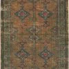 SURYA AMRA PRINTED JUTE RUG: EMERALD, ORANGE