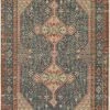 SURYA AMEL PRINTED JUTE RUG: NAVY, ORANGE