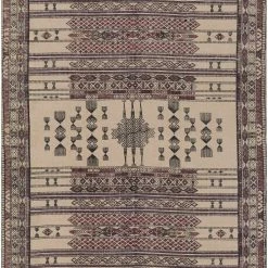 SURYA AVIVA PRINTED JUTE RUG: EGGPLANT