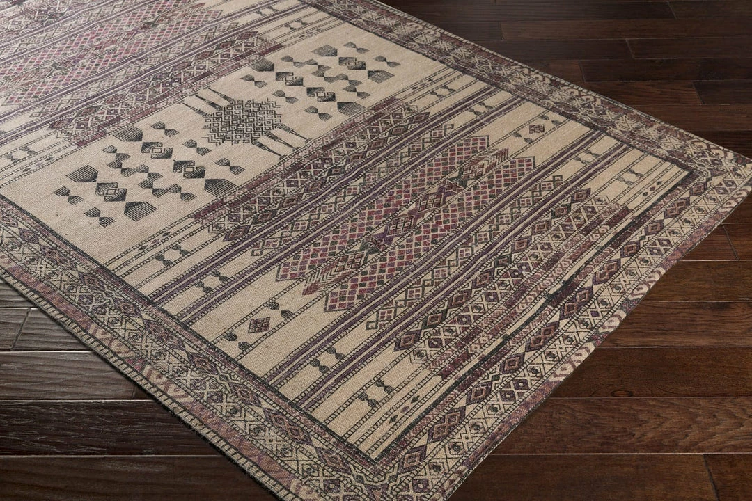 Best Sale π SURYA AVIVA PRINTED JUTE RUG: EGGPLANT β 3 SURYA AVIVA PRINTED JUTE RUG: EGGPLANT