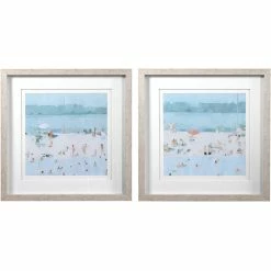 UTTERMOST "SEA GLASS SANDBAR" GLASS FRAMED PRINTS | SET OF 2