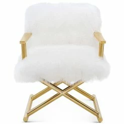 TOV SHEEPSKIN SHAG DIRECTOR’S CHAIR Living Room