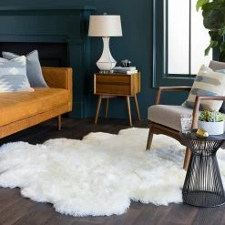 SURYA SHEEPSKIN HIDE RUG: WHITE