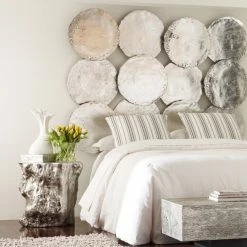 Best Pirce ๐ PHILLIPS COLLECTION SILVER CAST OIL DRUM WALL DISCS | SET OF 4 Wall Sculptures + Decor ๐ 9 PHILLIPS COLLECTION SILVER CAST OIL DRUM WALL DISCS | SET OF 4 Wall Sculptures + Decor