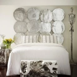 Best Pirce ๐ PHILLIPS COLLECTION SILVER CAST OIL DRUM WALL DISCS | SET OF 4 Wall Sculptures + Decor ๐ 8 PHILLIPS COLLECTION SILVER CAST OIL DRUM WALL DISCS | SET OF 4 Wall Sculptures + Decor