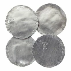 PHILLIPS COLLECTION SILVER CAST OIL DRUM WALL DISCS | SET OF 4 Wall Sculptures + Decor