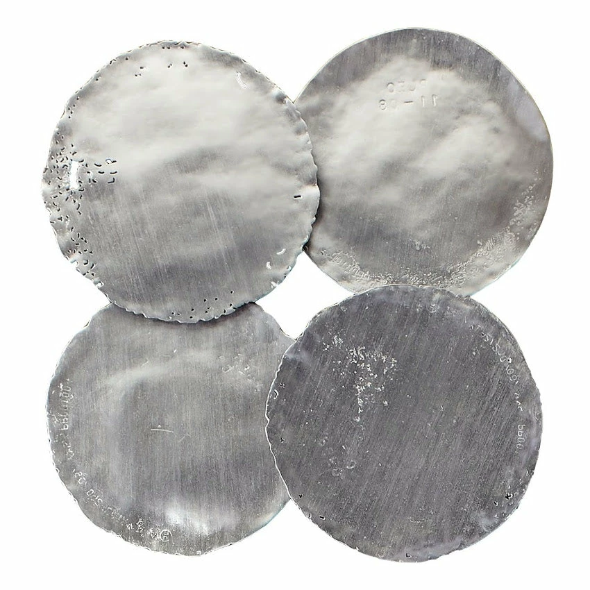 Best Pirce ๐ PHILLIPS COLLECTION SILVER CAST OIL DRUM WALL DISCS | SET OF 4 Wall Sculptures + Decor ๐ 1 PHILLIPS COLLECTION SILVER CAST OIL DRUM WALL DISCS | SET OF 4 Wall Sculptures + Decor
