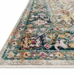 LOLOI SILVIA 01 RUG: STONE, TEAL MULTI