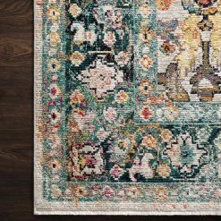 LOLOI SILVIA 01 RUG: STONE, TEAL MULTI