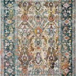 LOLOI SILVIA 01 RUG: STONE, TEAL MULTI