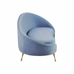 MOES Furniture SIXTIES ICON BLUE VELVET CHAISE
