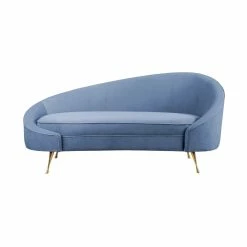 MOES Furniture SIXTIES ICON BLUE VELVET CHAISE