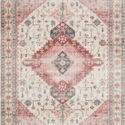 LOLOI ELSA VINTAGE PRINT RUG: IVORY, BERRY