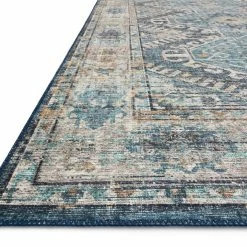 LOLOI ESME VINTAGE PRINT RUG: DENIM, TEAL