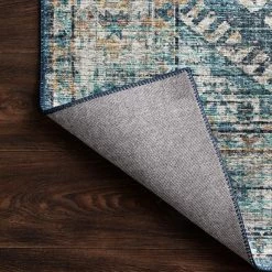 LOLOI ESME VINTAGE PRINT RUG: DENIM, TEAL
