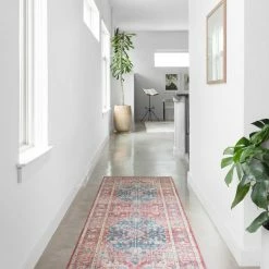 LOLOI ELLIE VINTAGE PRINT RUG: BRICK, OCEAN