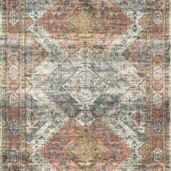 SURYA ELENE VINTAGE PRINT RUG: APRICOT, MIST MULTI