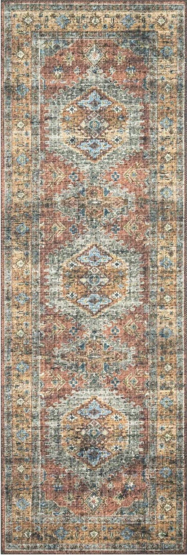 Best Sale ✔️ LOLOI EMALEE VINTAGE PRINT RUG: TERRACOTTA, SKY MULTI 😉 3 LOLOI EMALEE VINTAGE PRINT RUG: TERRACOTTA, SKY MULTI