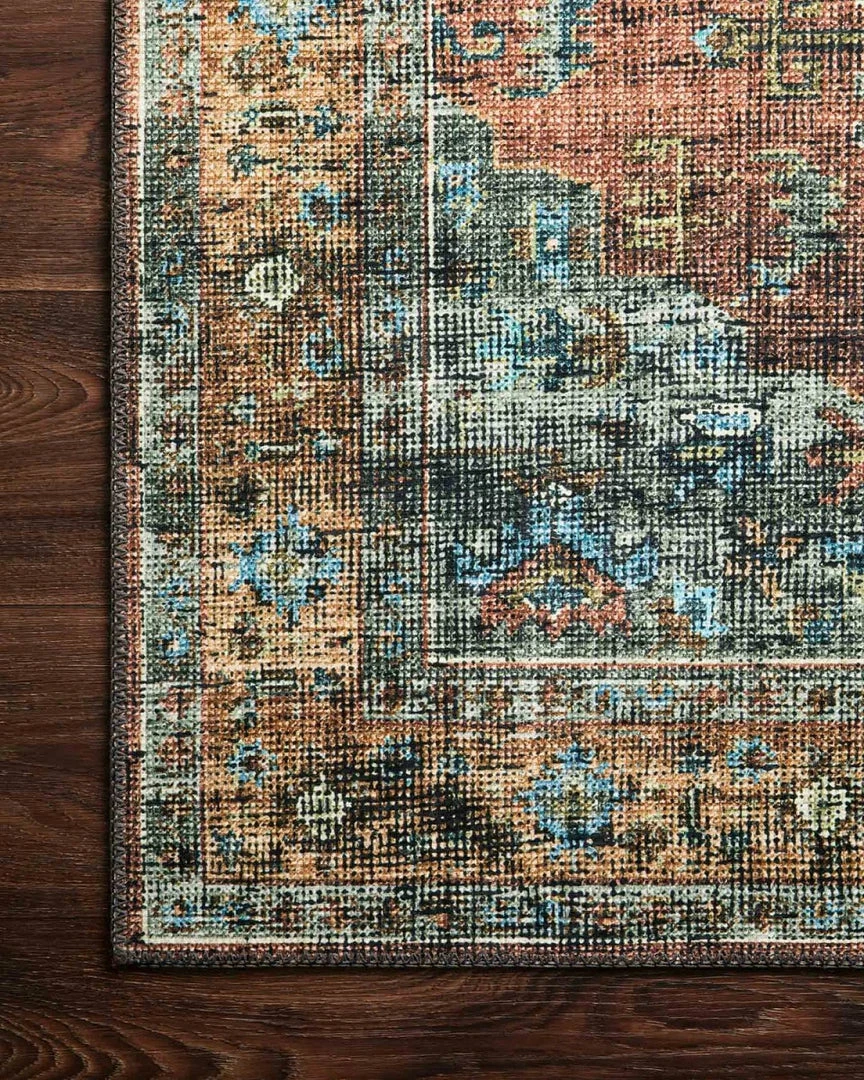 Best Sale ✔️ LOLOI EMALEE VINTAGE PRINT RUG: TERRACOTTA, SKY MULTI 😉 4 LOLOI EMALEE VINTAGE PRINT RUG: TERRACOTTA, SKY MULTI