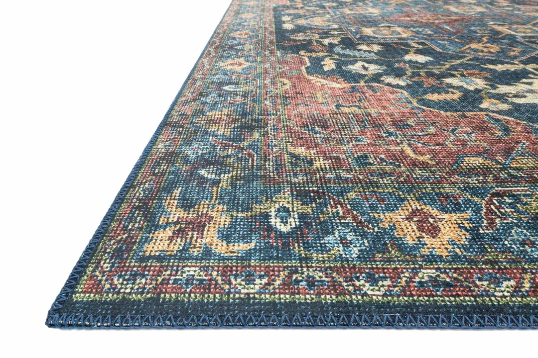 Cheapest ๐ LOLOI EMILIO VINTAGE PRINT RUG: DENIM, BRICK MULTI ๐ 2 LOLOI EMILIO VINTAGE PRINT RUG: DENIM, BRICK MULTI