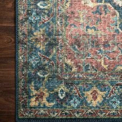 Cheapest ๐ LOLOI EMILIO VINTAGE PRINT RUG: DENIM, BRICK MULTI ๐ 8 LOLOI EMILIO VINTAGE PRINT RUG: DENIM, BRICK MULTI