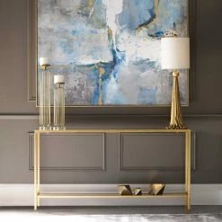 UTTERMOST SLIM GOLD MIRROR TOP CONSOLE Living Room