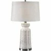 UTTERMOST SOMA ANTIQUE WHITE TRIBAL EMBOSSED LAMP Lighting