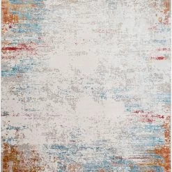 SURYA LUNA ORANGE MULTI TEXTURED VISCOSE RUG