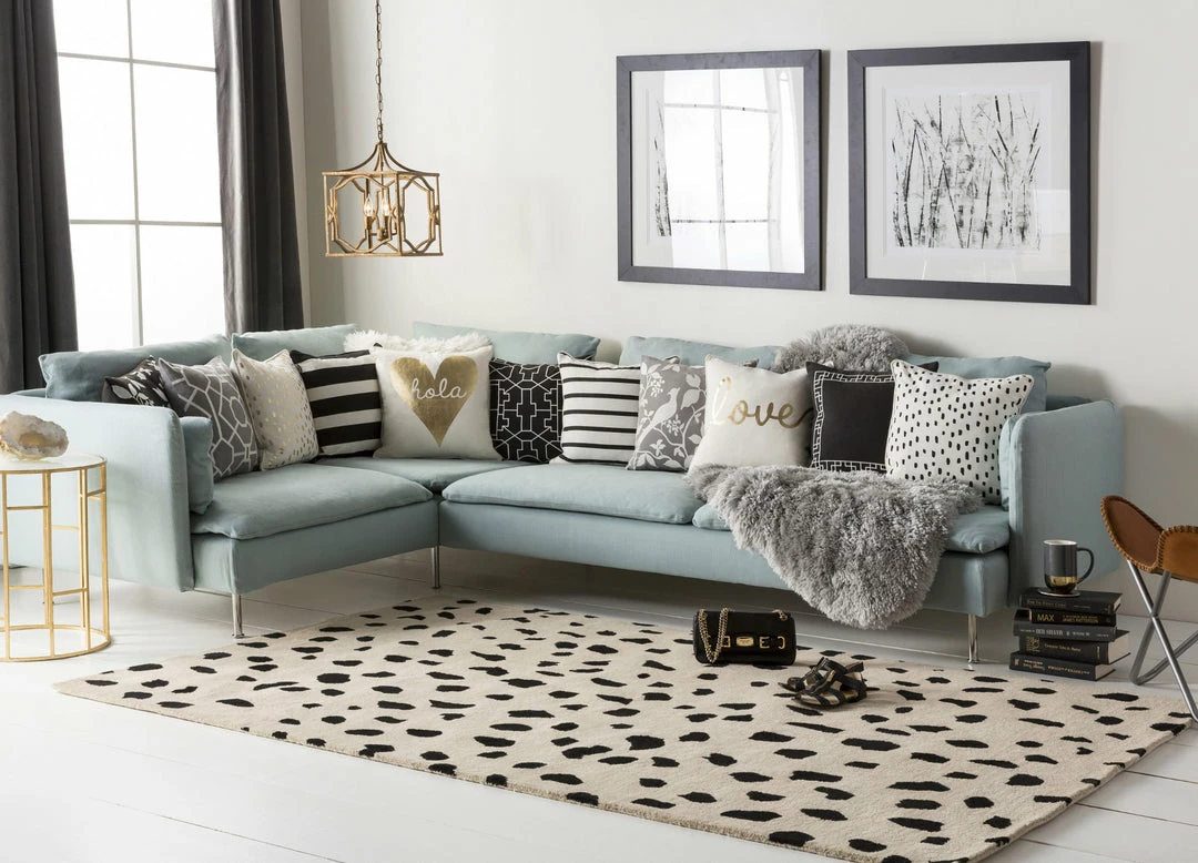 Buy ๐ SURYA TREND SPOTTING WOOL RUG: BEIGE, BLACK ๐ฏ 3 SURYA TREND SPOTTING WOOL RUG: BEIGE, BLACK