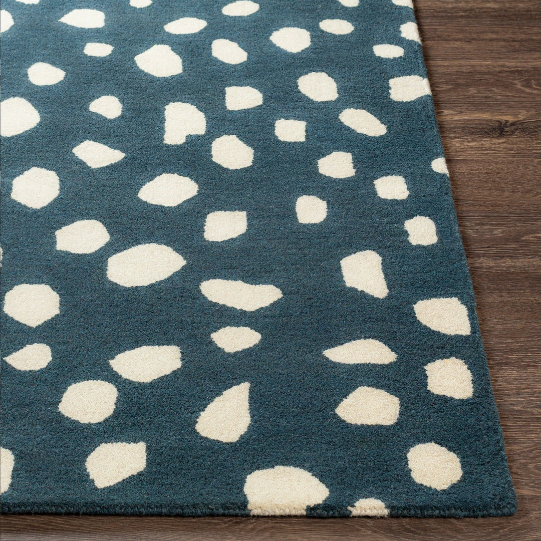 Best Sale 🎁 SURYA TREND SPOTTING WOOL RUG: NAVY 🎁 3 SURYA TREND SPOTTING WOOL RUG: NAVY
