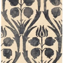 SURYA BAHIA WASHED PRINT RUG: BLACK