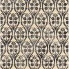SURYA BAHIA WASHED PRINT RUG: BLACK