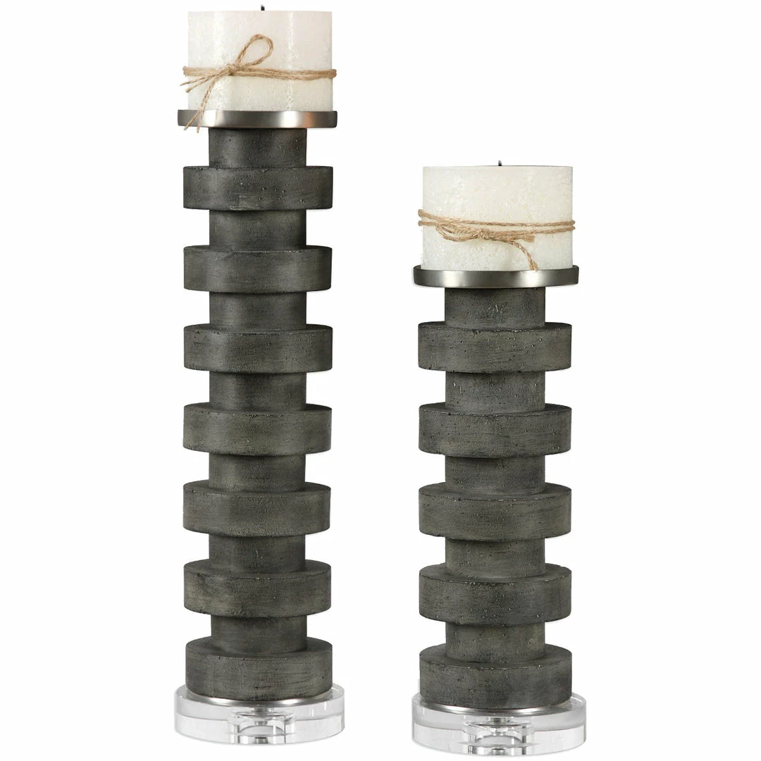 Coupon 🛒 UTTERMOST STAINED CONCRETE PILLAR CANDLE HOLDERS Accessories 😀 1 UTTERMOST STAINED CONCRETE PILLAR CANDLE HOLDERS Accessories