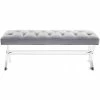 TOV Living Room STELLAR GRAY VELVET + ACRYLIC BENCH