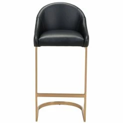 ZUO Furniture STEVIE BAR STOOL: BLACK LEATHERETTE