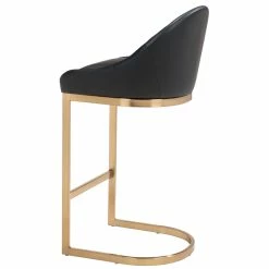 ZUO Furniture STEVIE BAR STOOL: BLACK LEATHERETTE