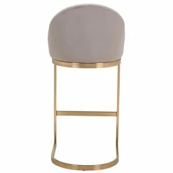 ZUO Furniture STEVIE BAR STOOL: GREY VELVET