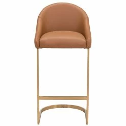 ZUO STEVIE BAR STOOL: TAN LEATHERETTE Furniture