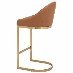 ZUO STEVIE BAR STOOL: TAN LEATHERETTE Furniture