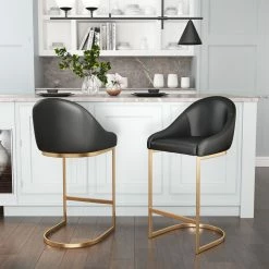 ZUO Furniture STEVIE BAR STOOL: BLACK LEATHERETTE