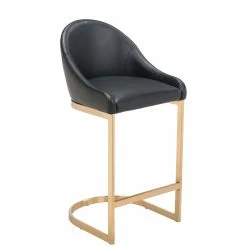 ZUO Furniture STEVIE BAR STOOL: BLACK LEATHERETTE