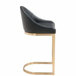 ZUO Furniture STEVIE BAR STOOL: BLACK LEATHERETTE