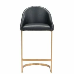 ZUO Furniture STEVIE BAR STOOL: BLACK LEATHERETTE